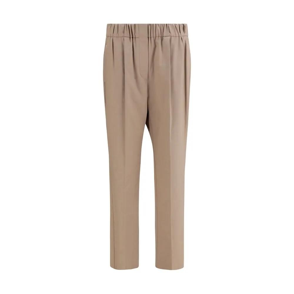 Brunello Cucinelli Beige Cotton Casual Pants