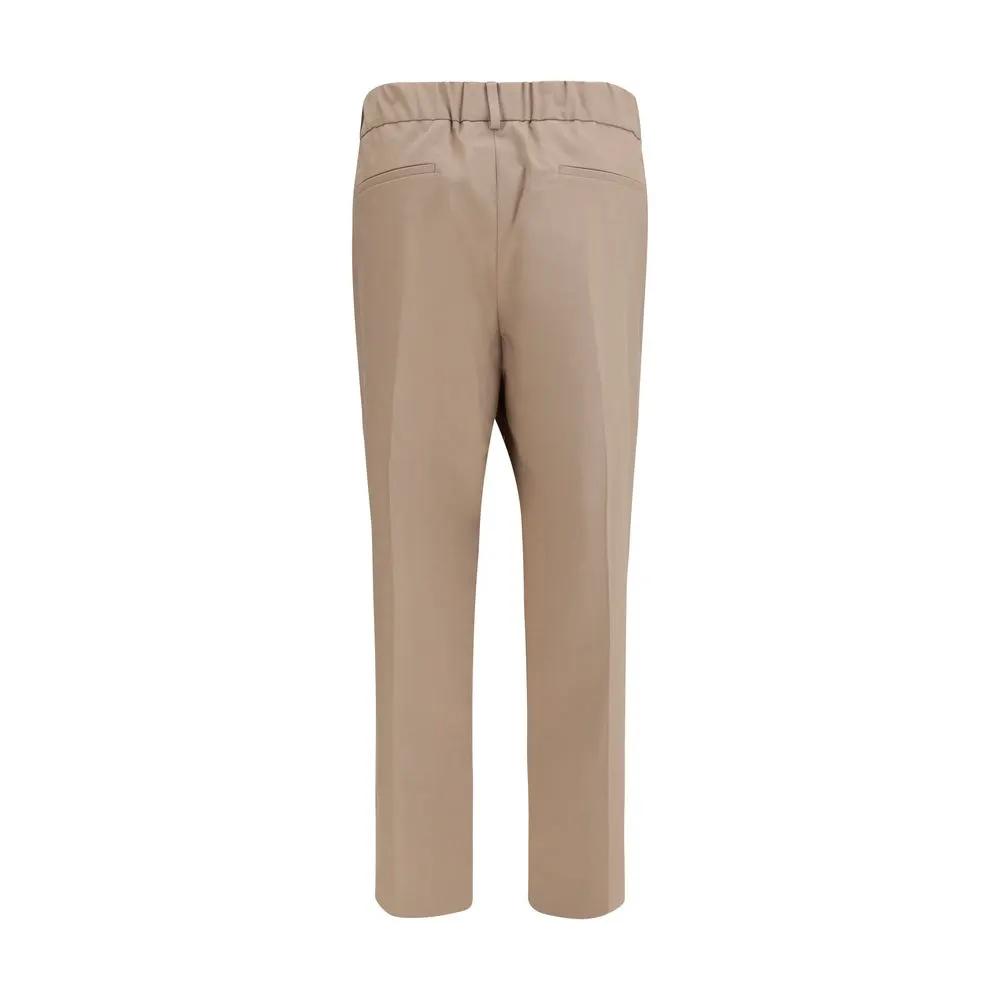 Brunello Cucinelli Beige Cotton Casual Pants