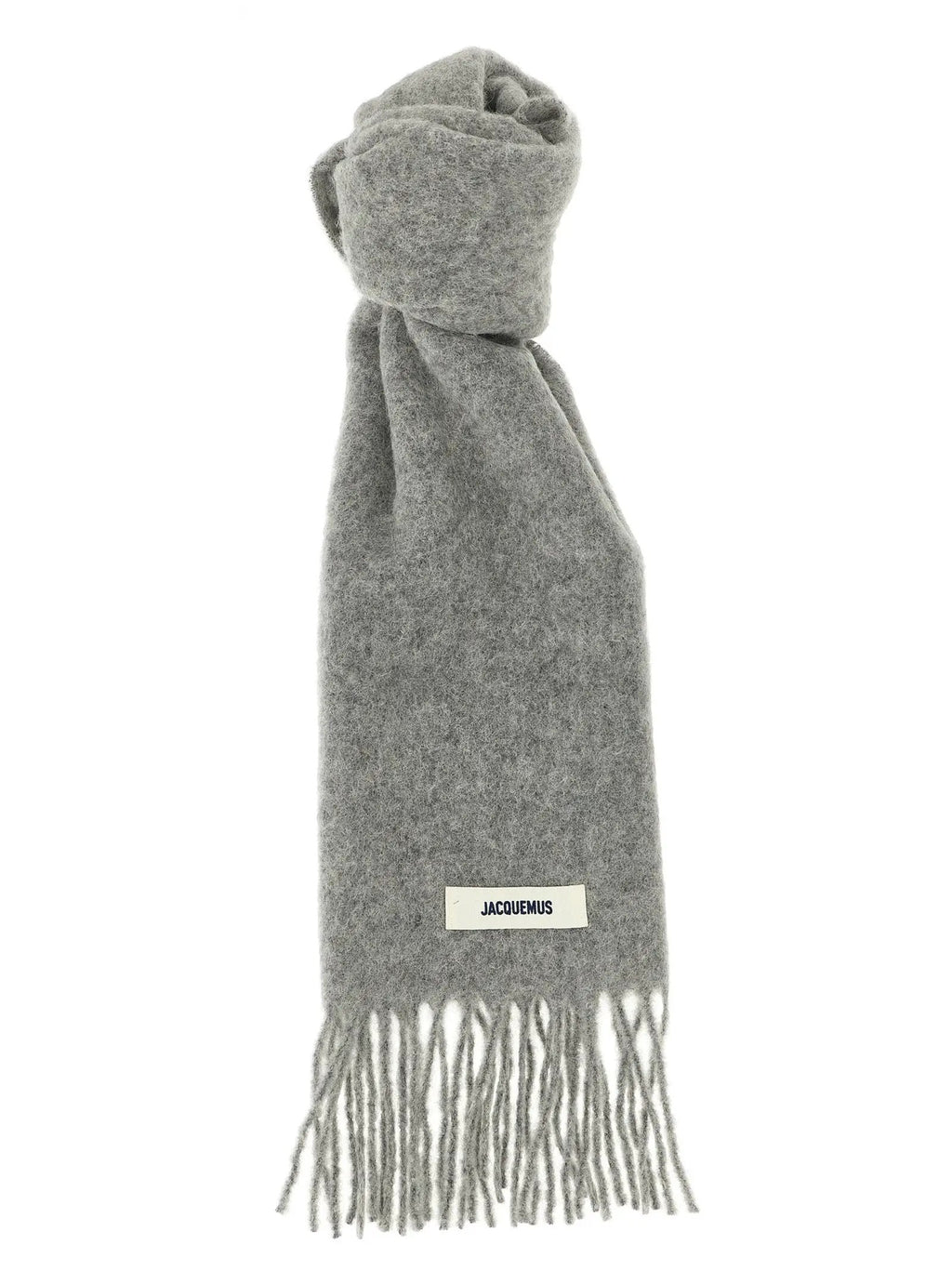 Jacquemus Gray Alpaca Leather Foulard