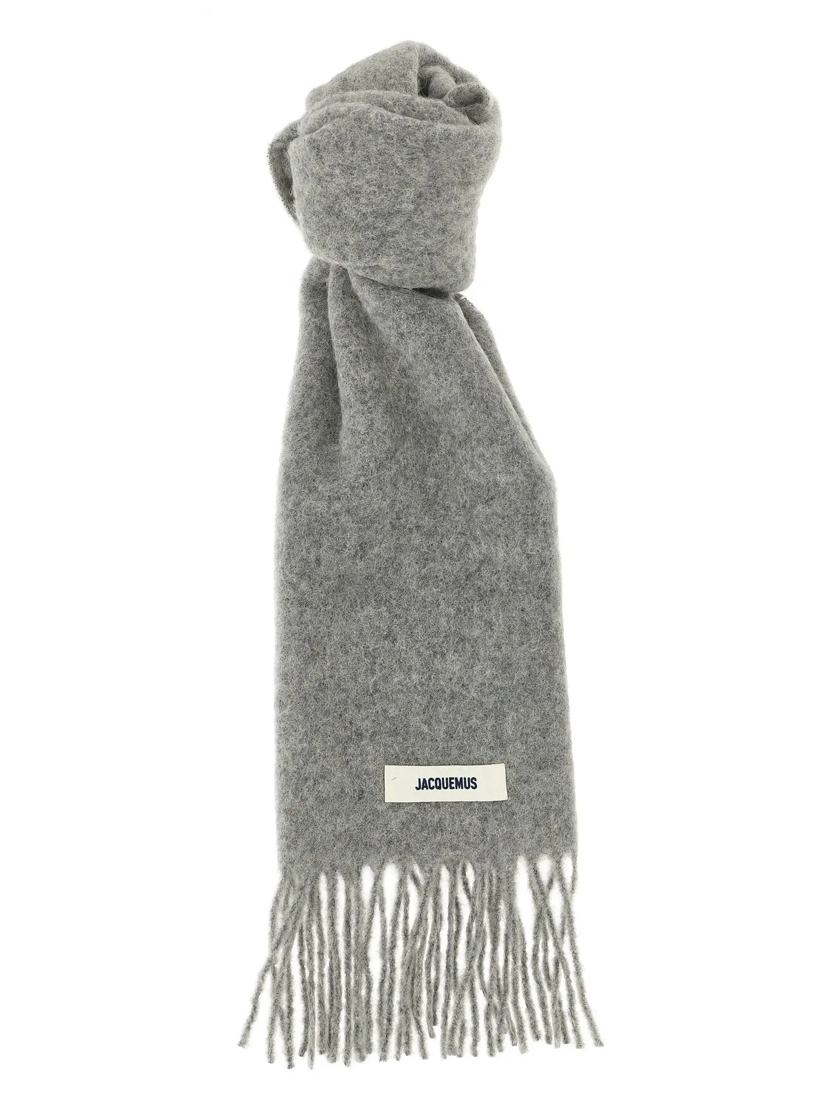 Jacquemus Gray Alpaca Leather Foulard