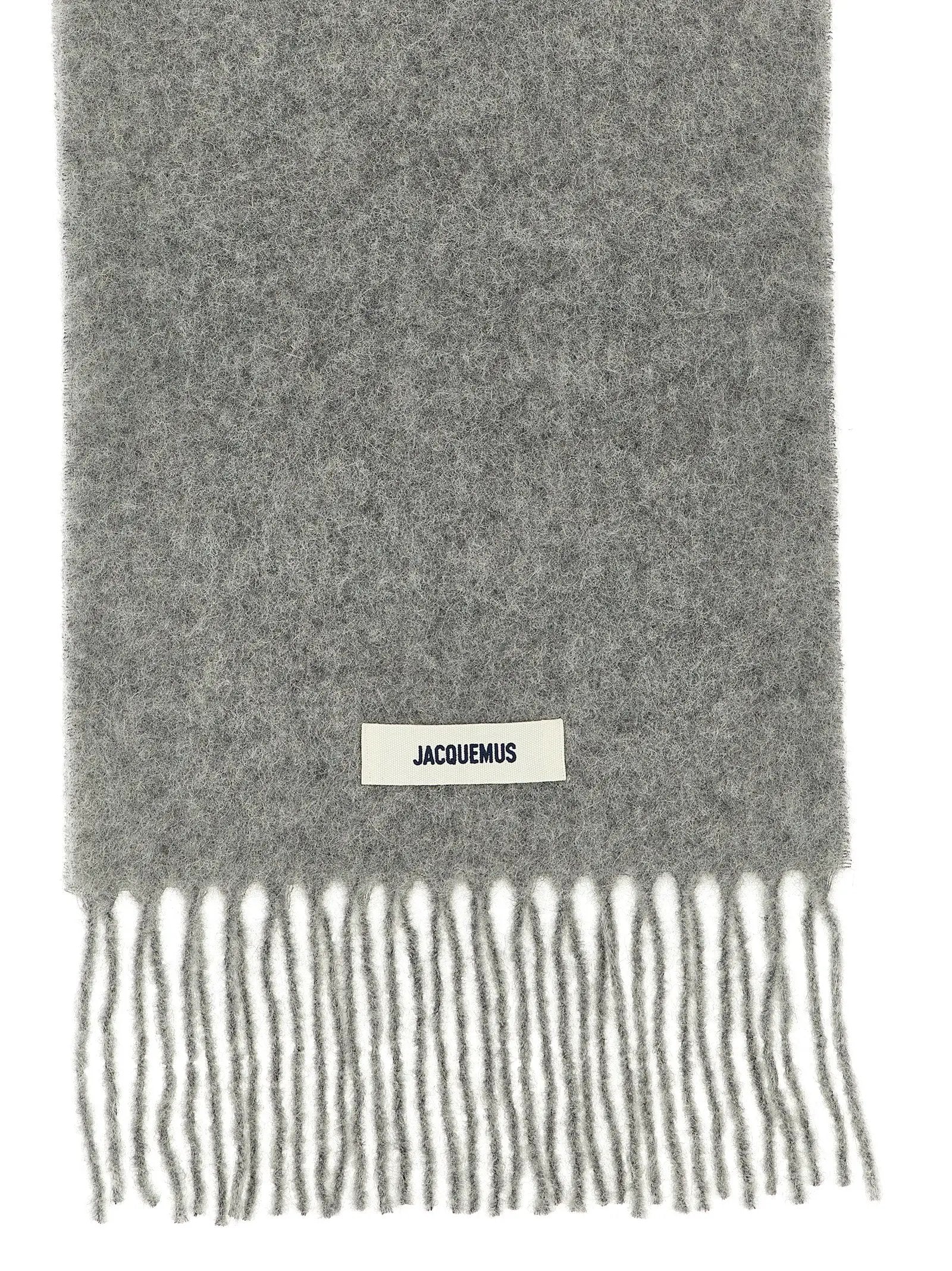 Jacquemus Gray Alpaca Leather Foulard