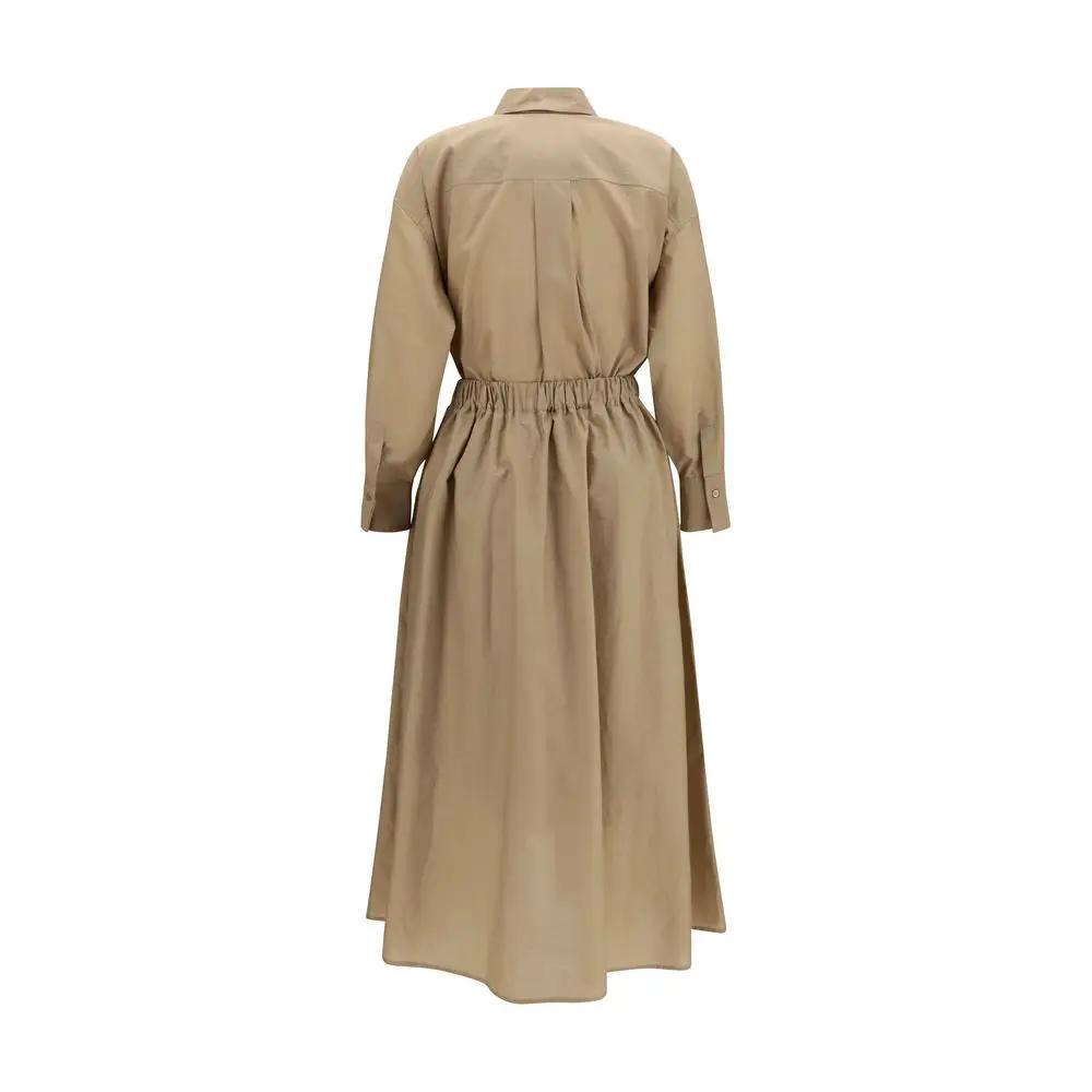 Brunello Cucinelli Beige Cotton Casual Dress