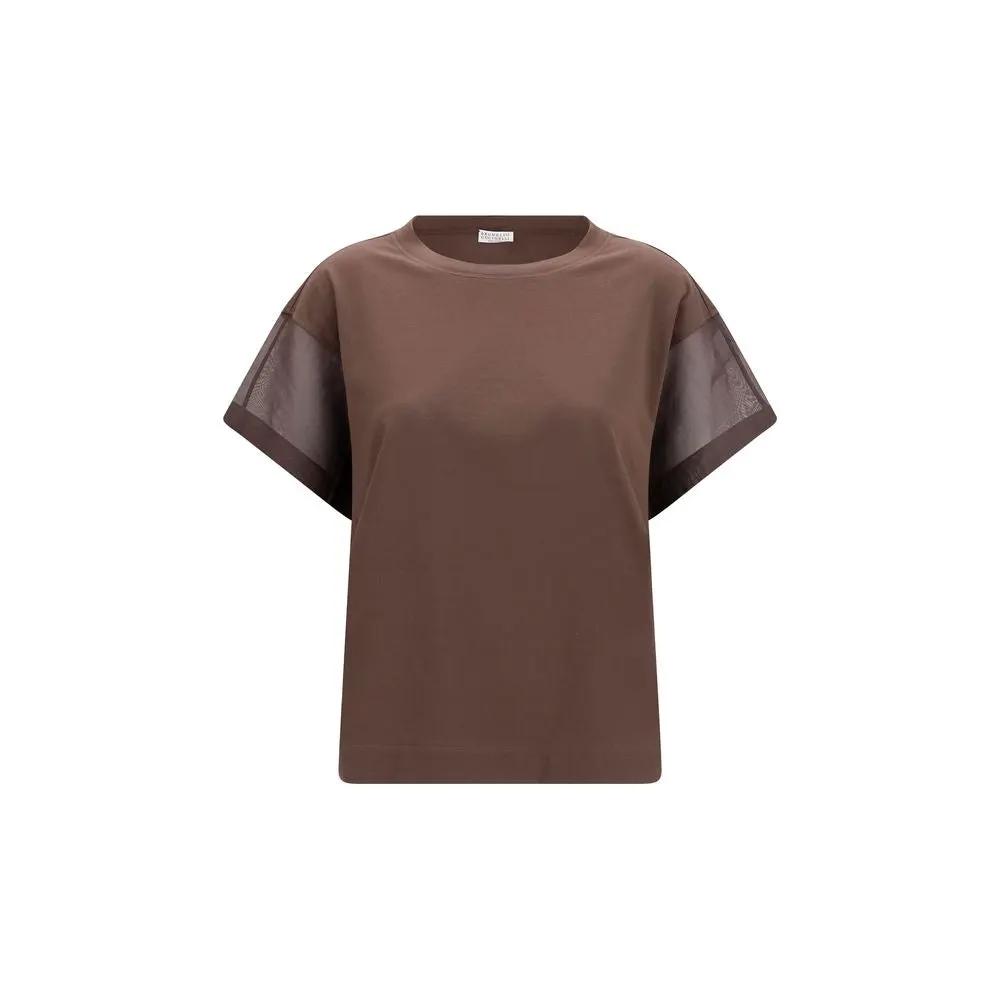 Brunello Cucinelli Brown Cotton T-Shirt