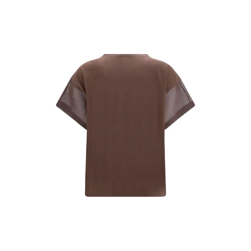 Brunello Cucinelli Brown Cotton T-Shirt