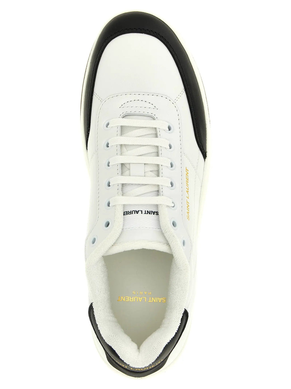 Saint Laurent Bicolor Calfskin Low Top Sneakers