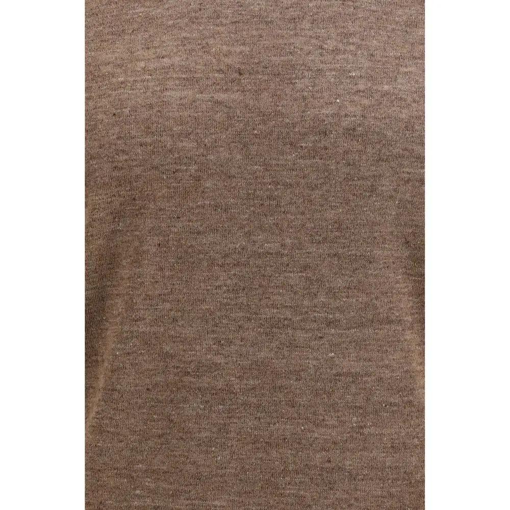 Brunello Cucinelli Brown Linen T-Shirt