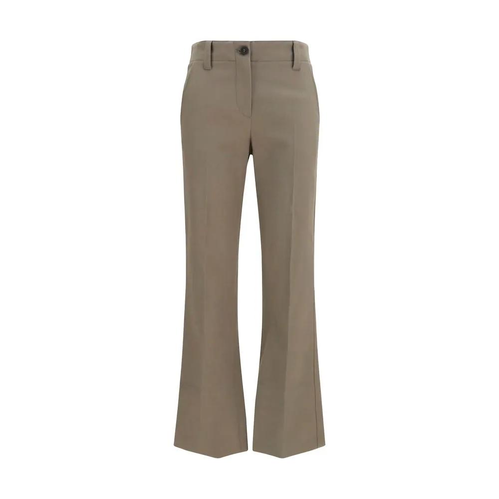 Brunello Cucinelli Brown Cotton Flared Pants
