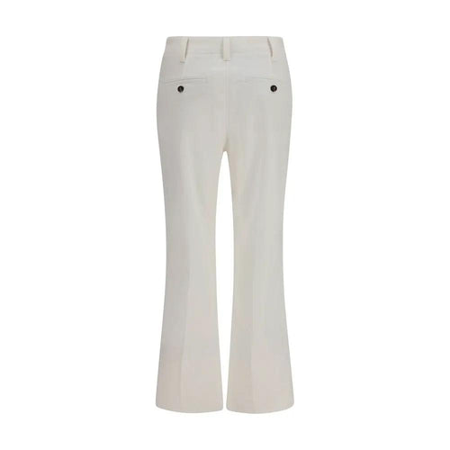 Pantalon évasé en coton blanc Brunello Cucinelli