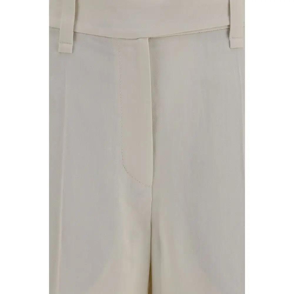 Brunello Cucinelli Beige Viscose Casual Pants