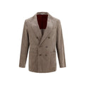 Brunello Cucinelli Gray Cotton Full-Length Jacket
