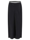 Tom Ford Black Silk Midi Skirt
