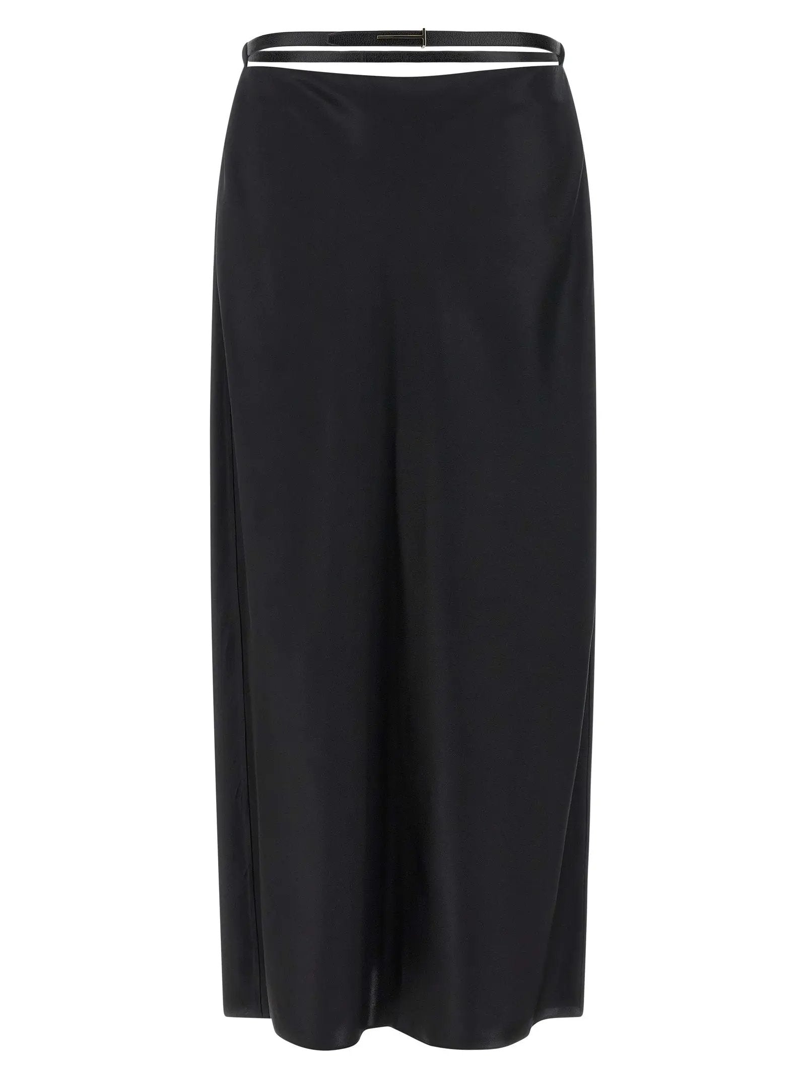Tom Ford Black Silk Midi Skirt