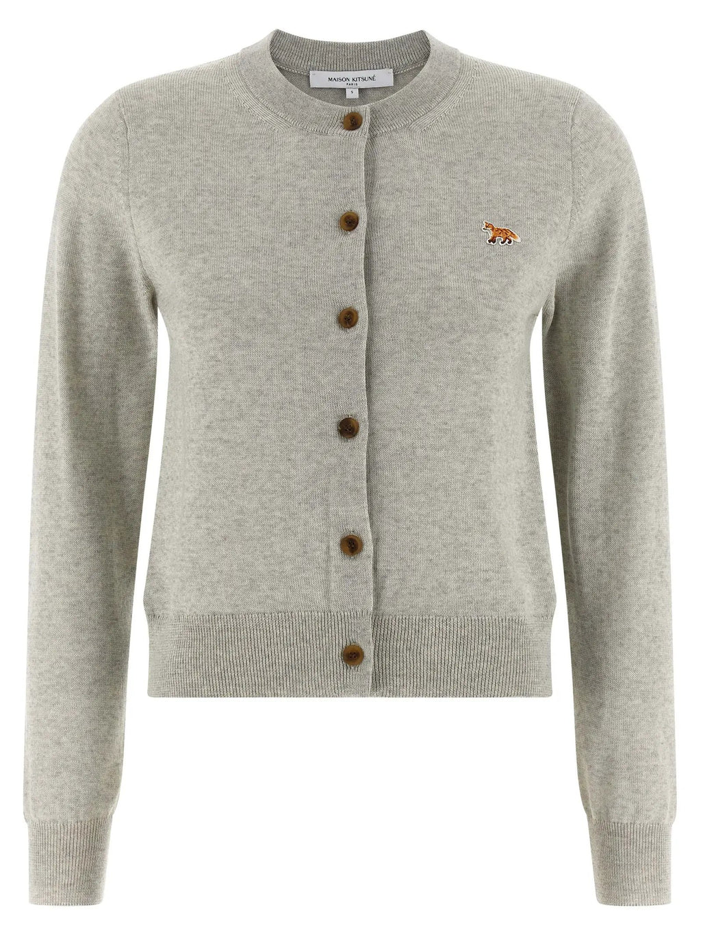 Maison Kitsuné Gray Virgin Wool Cardigan