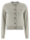 Maison Kitsuné Gray Virgin Wool Cardigan