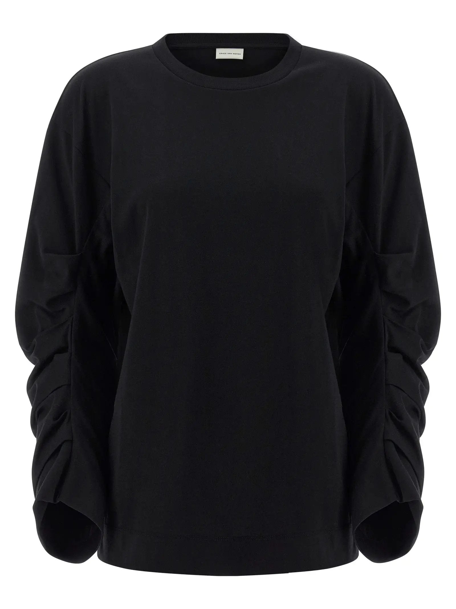 Dries Van Noten Black Cotton Long Sleeve T-Shirt