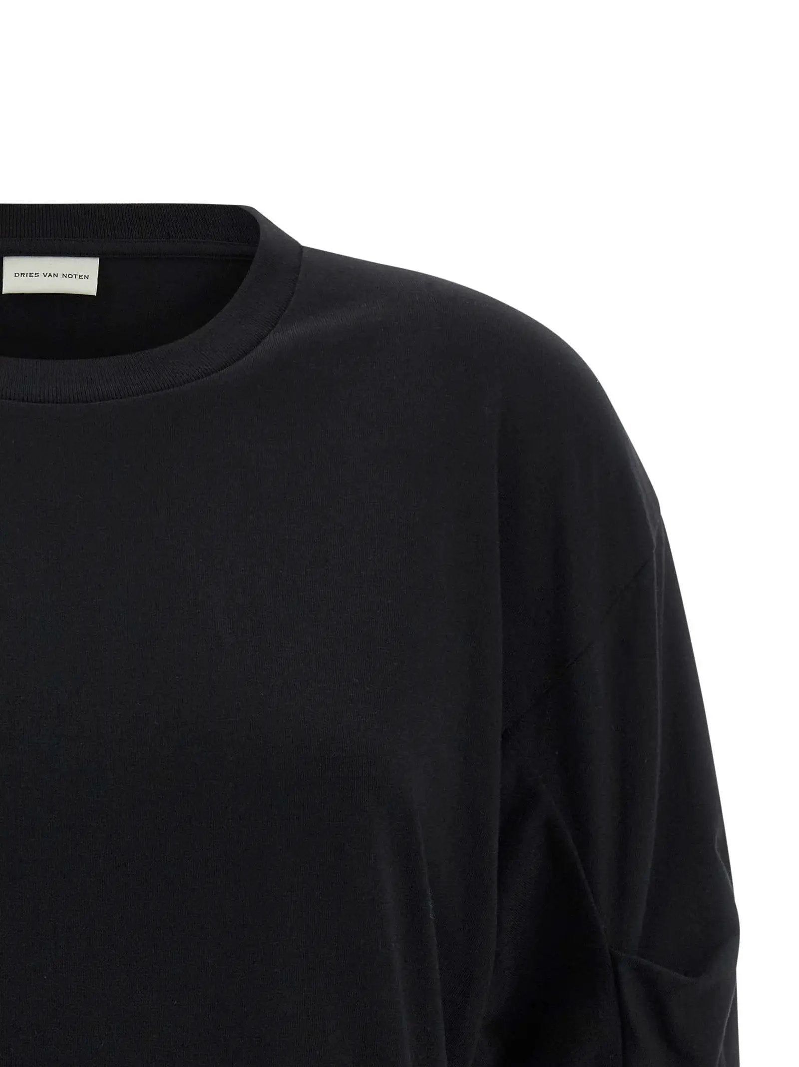 Dries Van Noten Black Cotton Long Sleeve T-Shirt