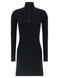 Courrèges Black Merino Wool Short Dress