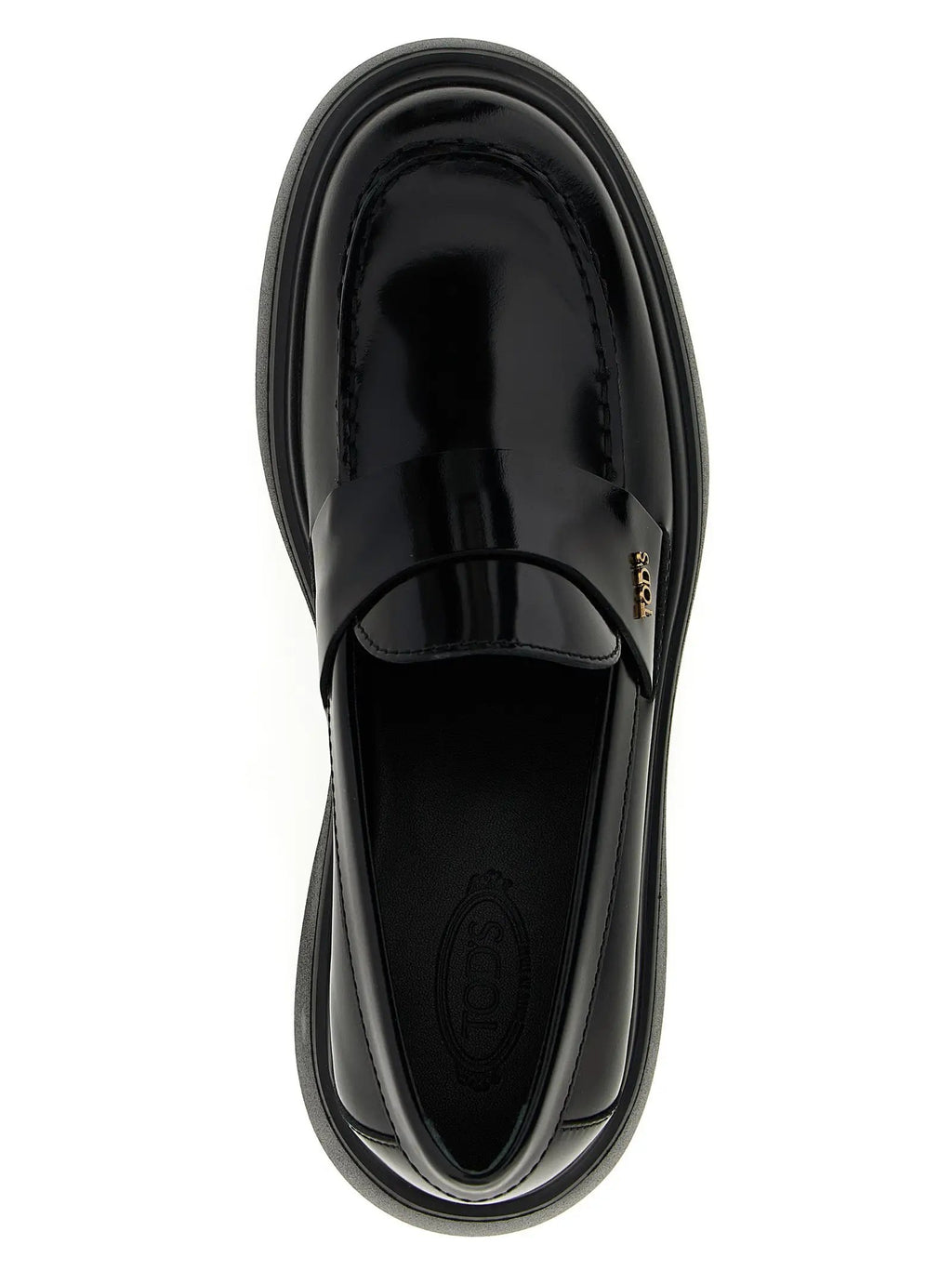 Tod's Black Calfskin Slip-On Loafers