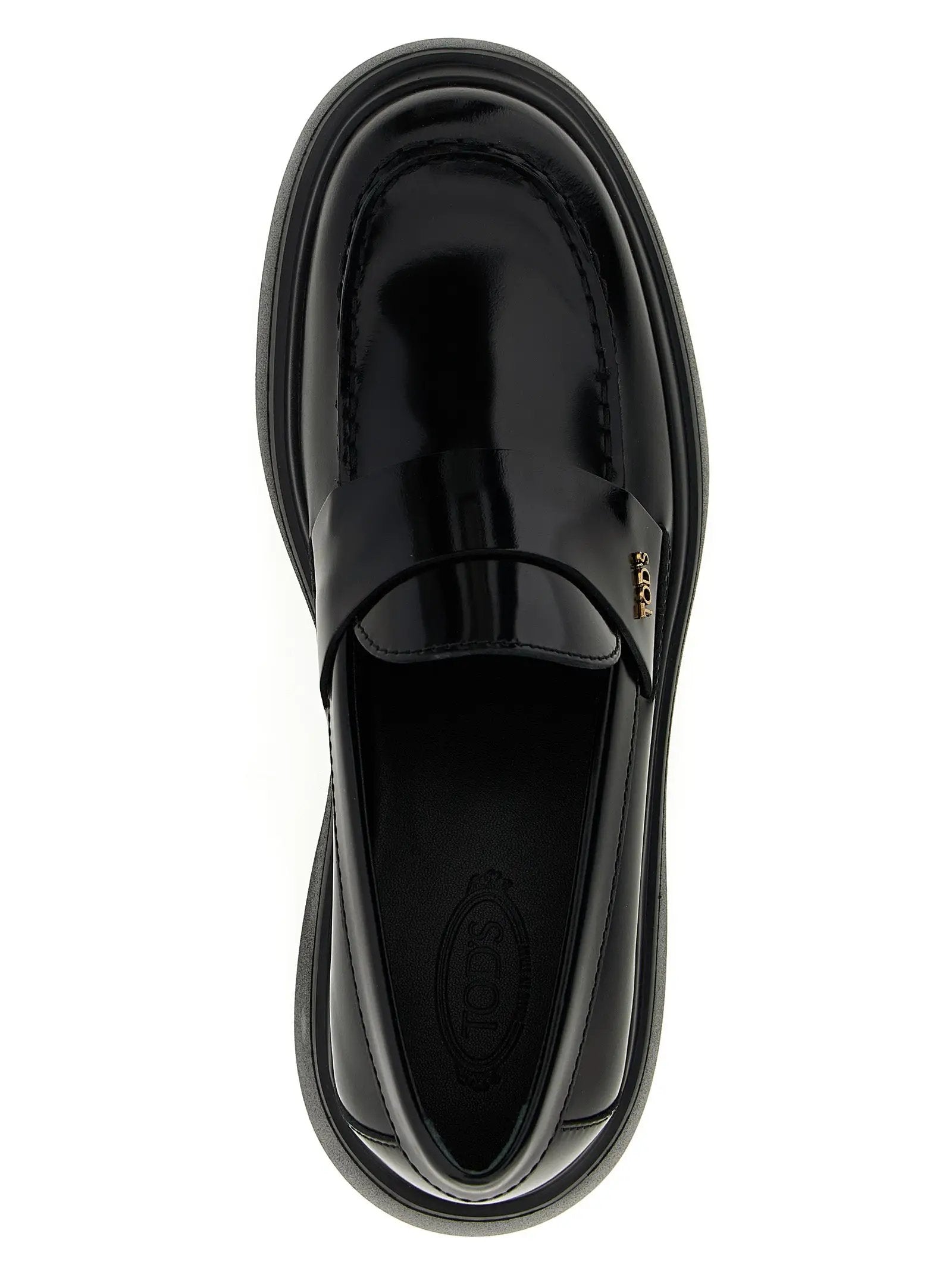 Tod's Black Calfskin Slip-On Loafers