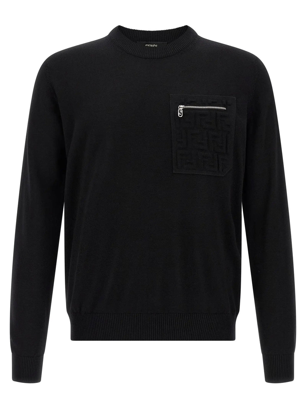 Fendi Black Virgin Wool Cardigan