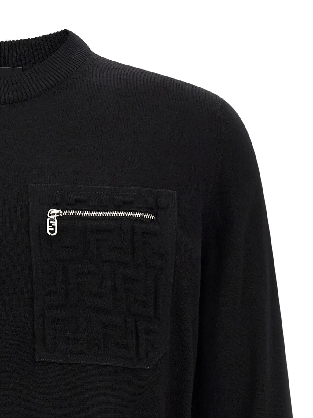 Fendi Black Virgin Wool Cardigan