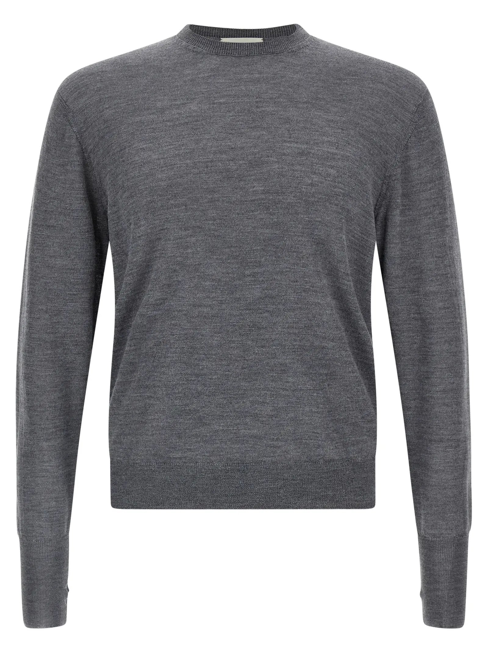 MA'RY'YA Gray Virgin Wool Cardigan