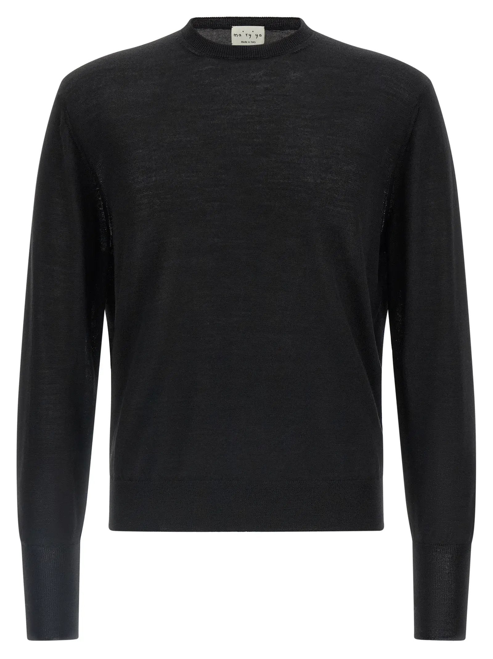 MA'RY'YA Black Virgin Wool Cardigan