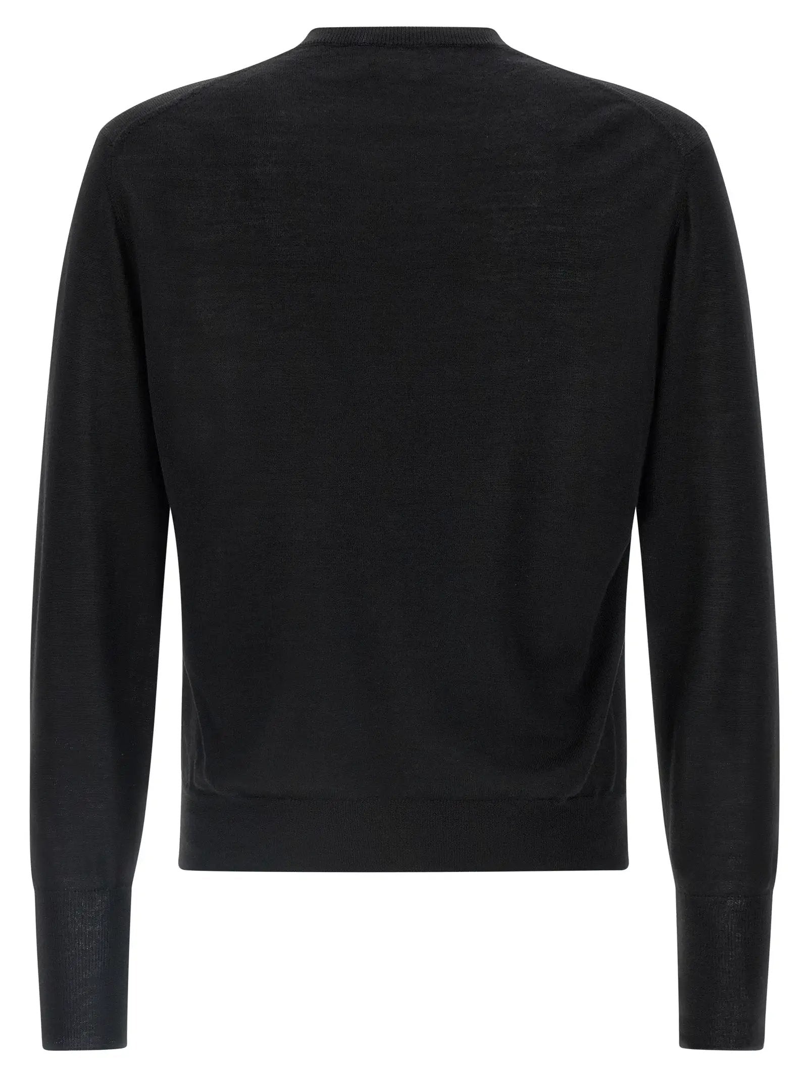 MA'RY'YA Black Virgin Wool Cardigan