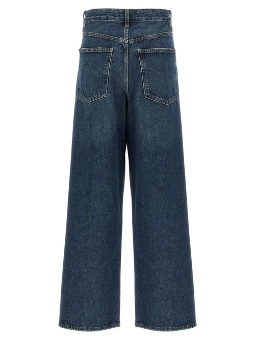 Jean en coton bleu doré