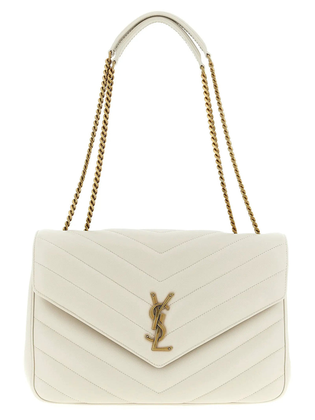 Saint Laurent Beige Lamb Leather Shoulder Bag