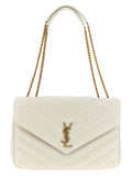 Saint Laurent Beige Lamb Leather Shoulder Bag