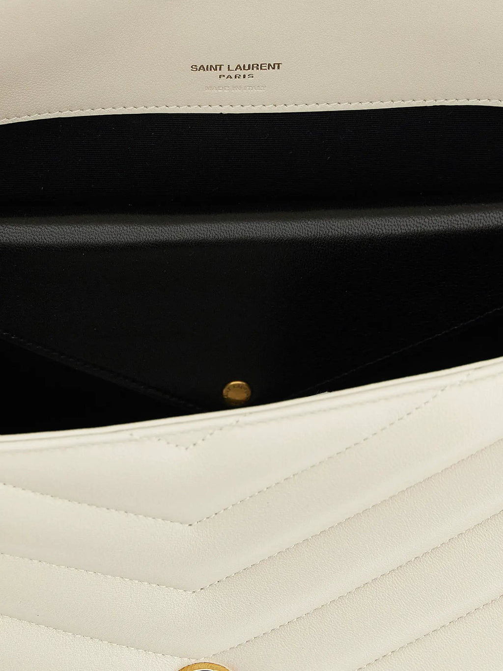 Saint Laurent Beige Lamb Leather Shoulder Bag
