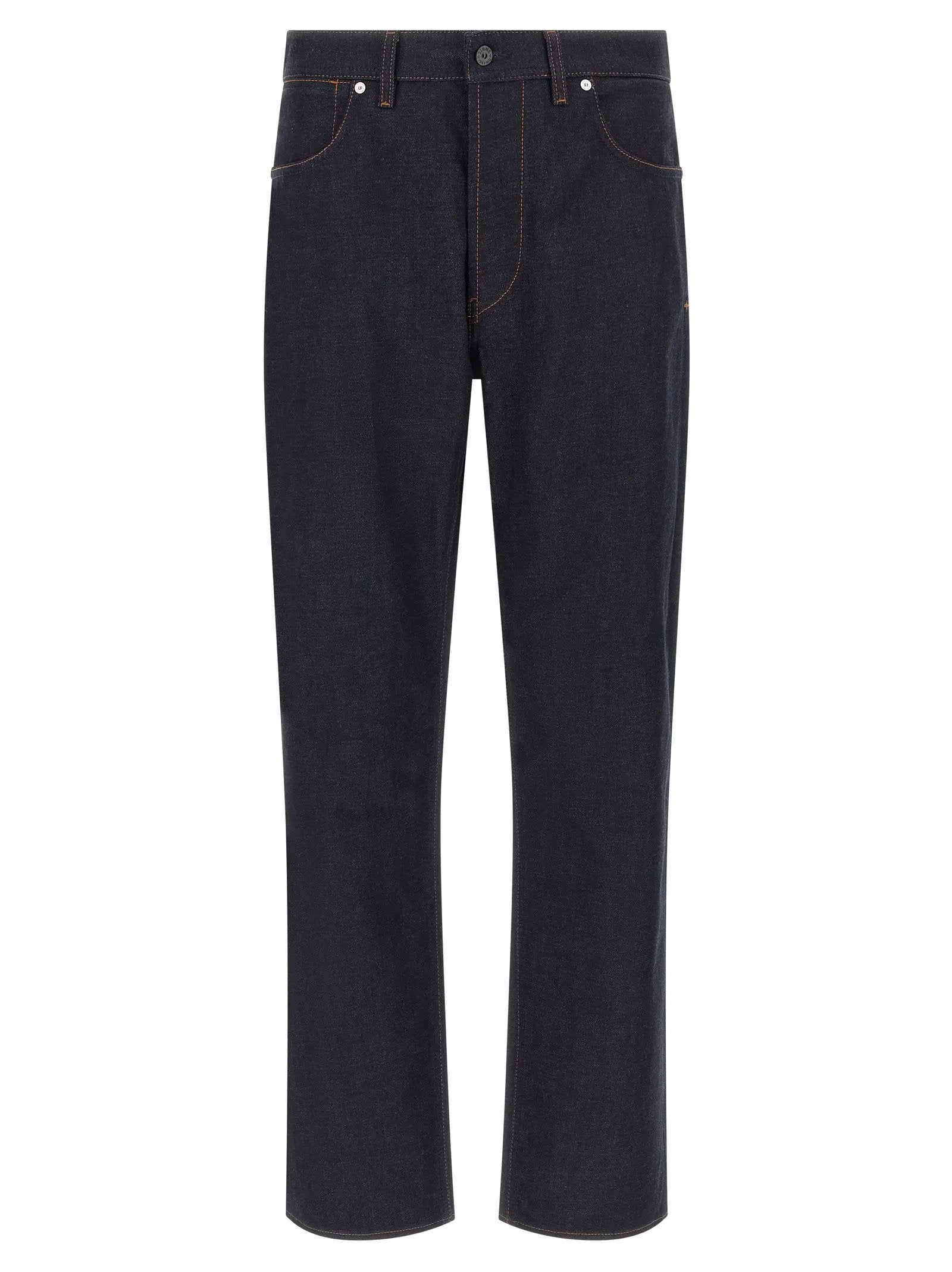 Stone Island Blue Cotton Straight-Leg Jeans