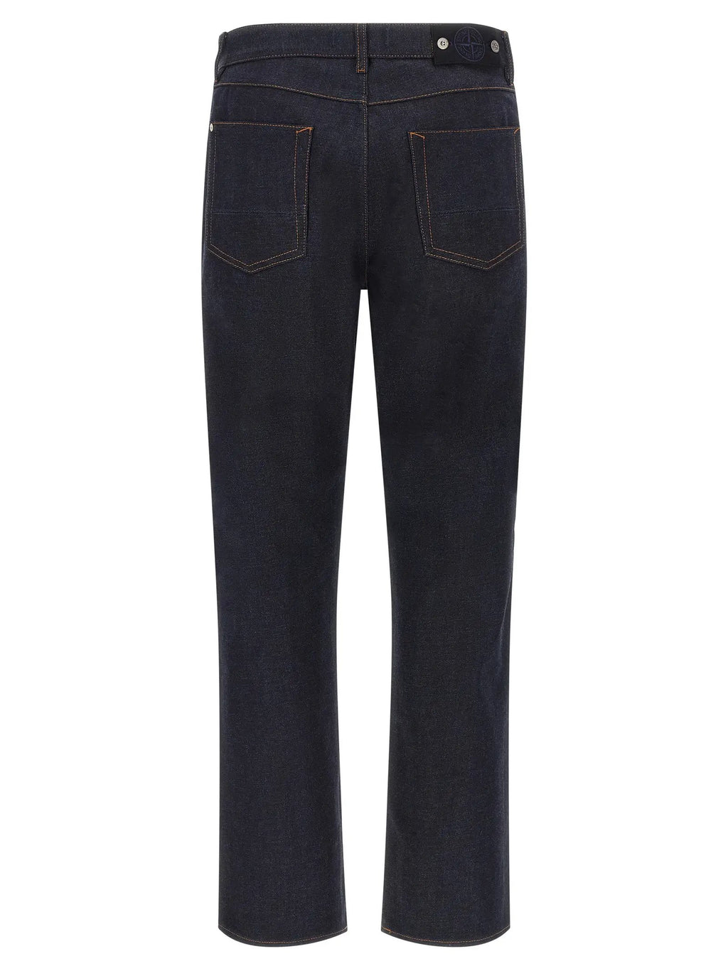 Stone Island Blue Cotton Straight-Leg Jeans