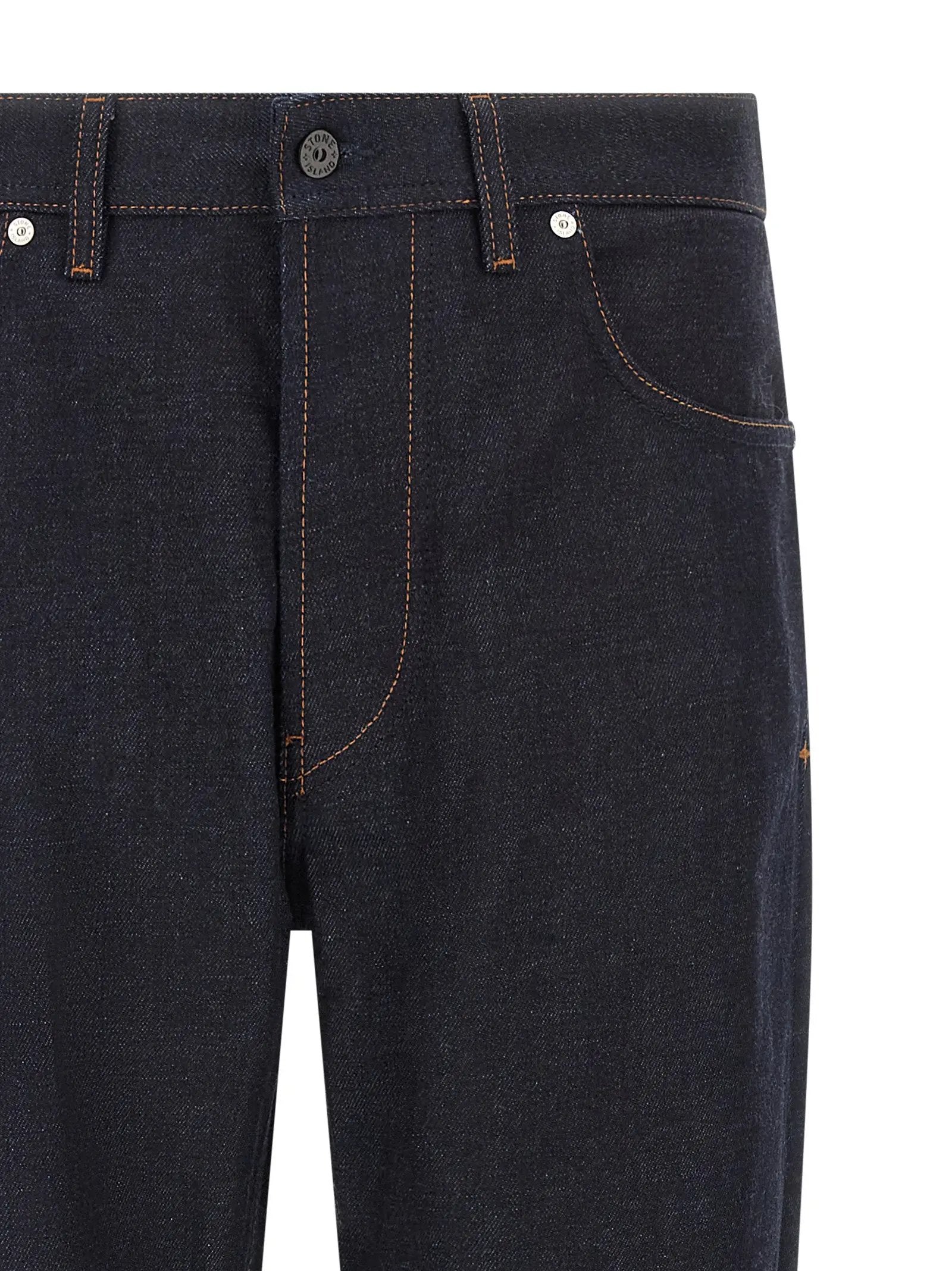 Stone Island Blue Cotton Straight-Leg Jeans