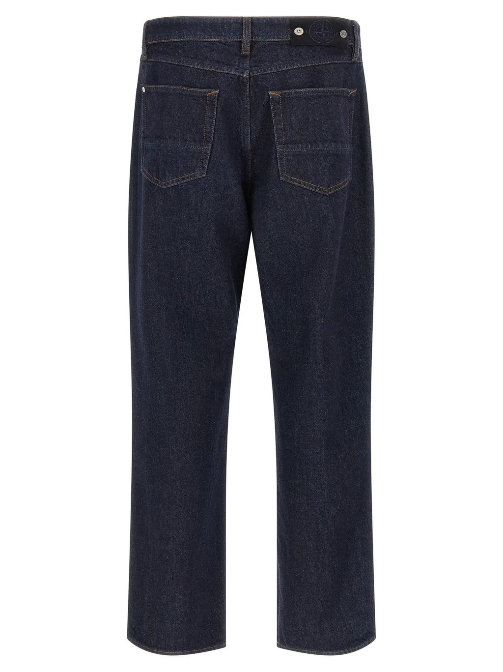 Stone Island Blue Cotton Straight-Leg Jeans