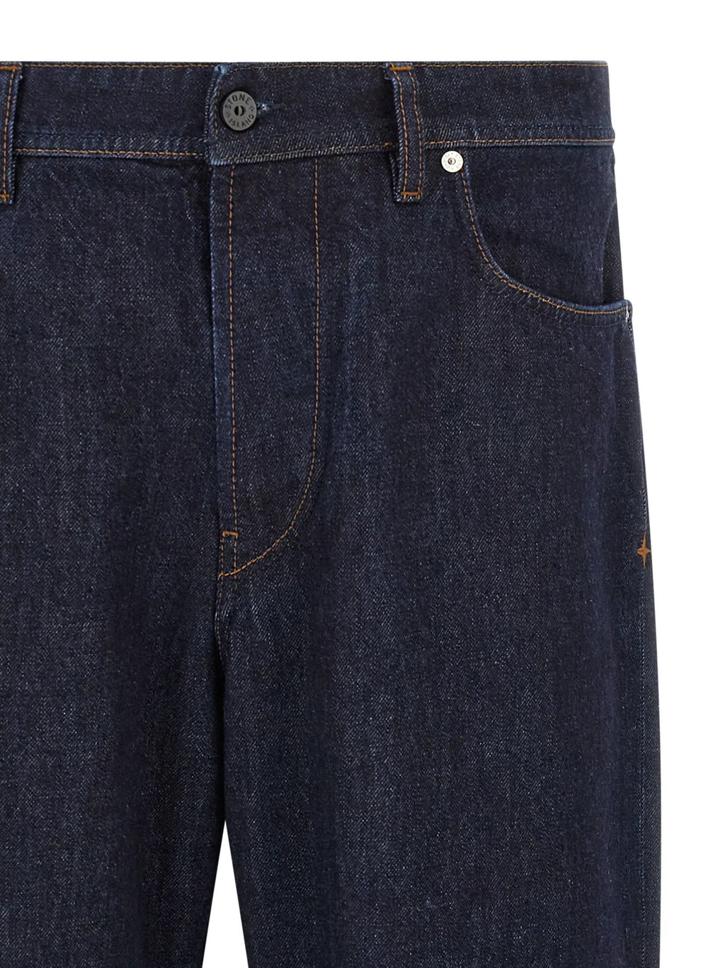 Stone Island Blue Cotton Straight-Leg Jeans