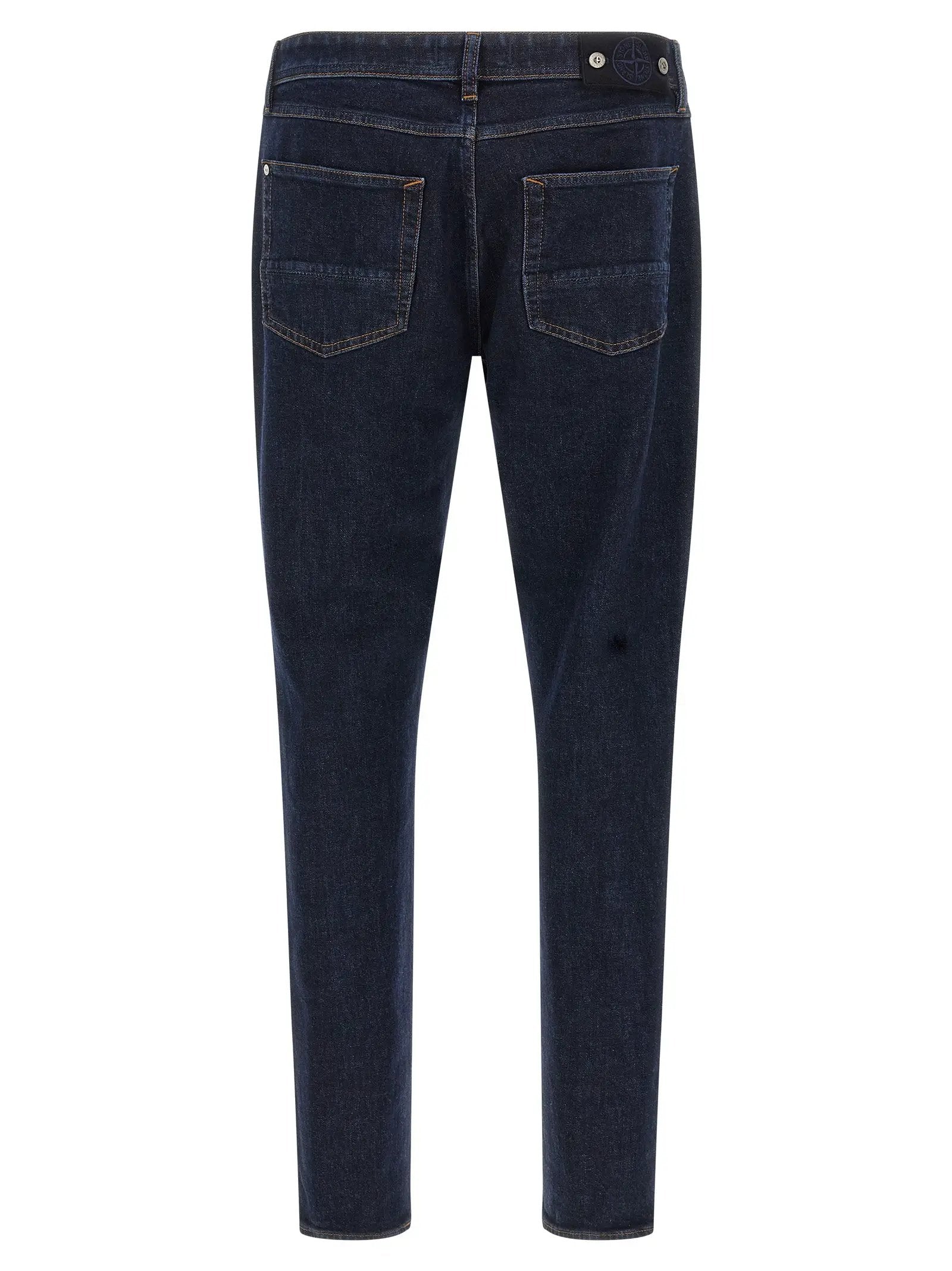 Stone Island Blue Cotton Straight-Leg Jeans