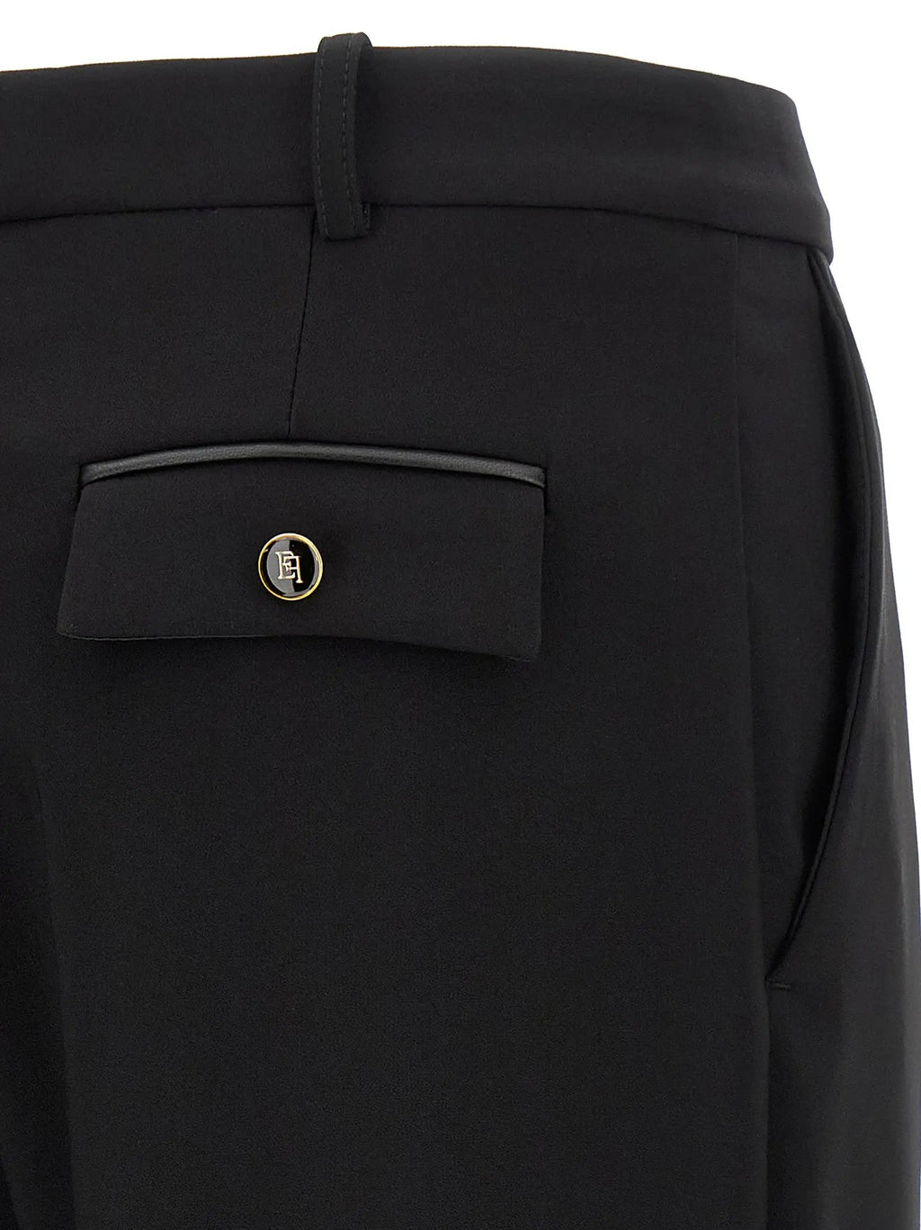 Elisabetta Franchi Black Polyester Casual Pants
