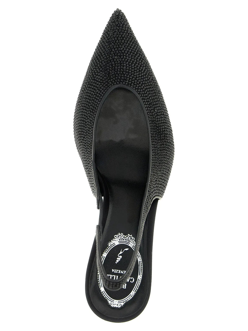 RENE CAOVILLA Black Glass High Heel Pumps