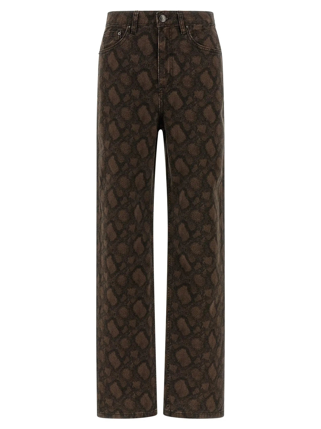 ROTATE BIRGER CHRISTENSEN Brown Cotton Straight-Leg Jeans