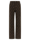 ROTATE BIRGER CHRISTENSEN Brown Cotton Straight-Leg Jeans