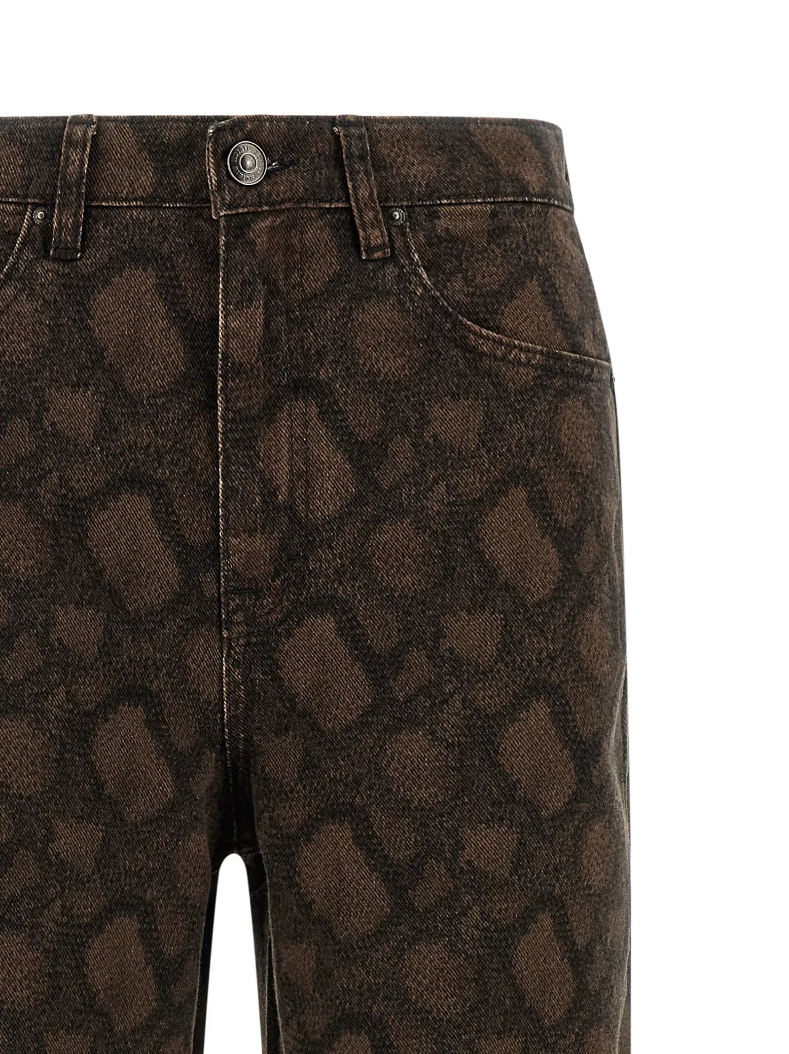 ROTATE BIRGER CHRISTENSEN Brown Cotton Straight-Leg Jeans