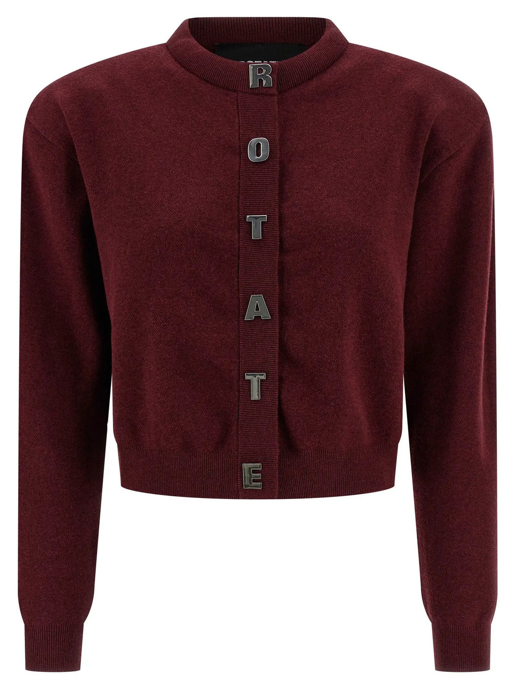 ROTATE BIRGER CHRISTENSEN Bordeaux Cotton Cardigan
