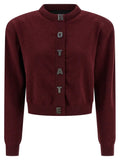 ROTATE BIRGER CHRISTENSEN Bordeaux Cotton Cardigan