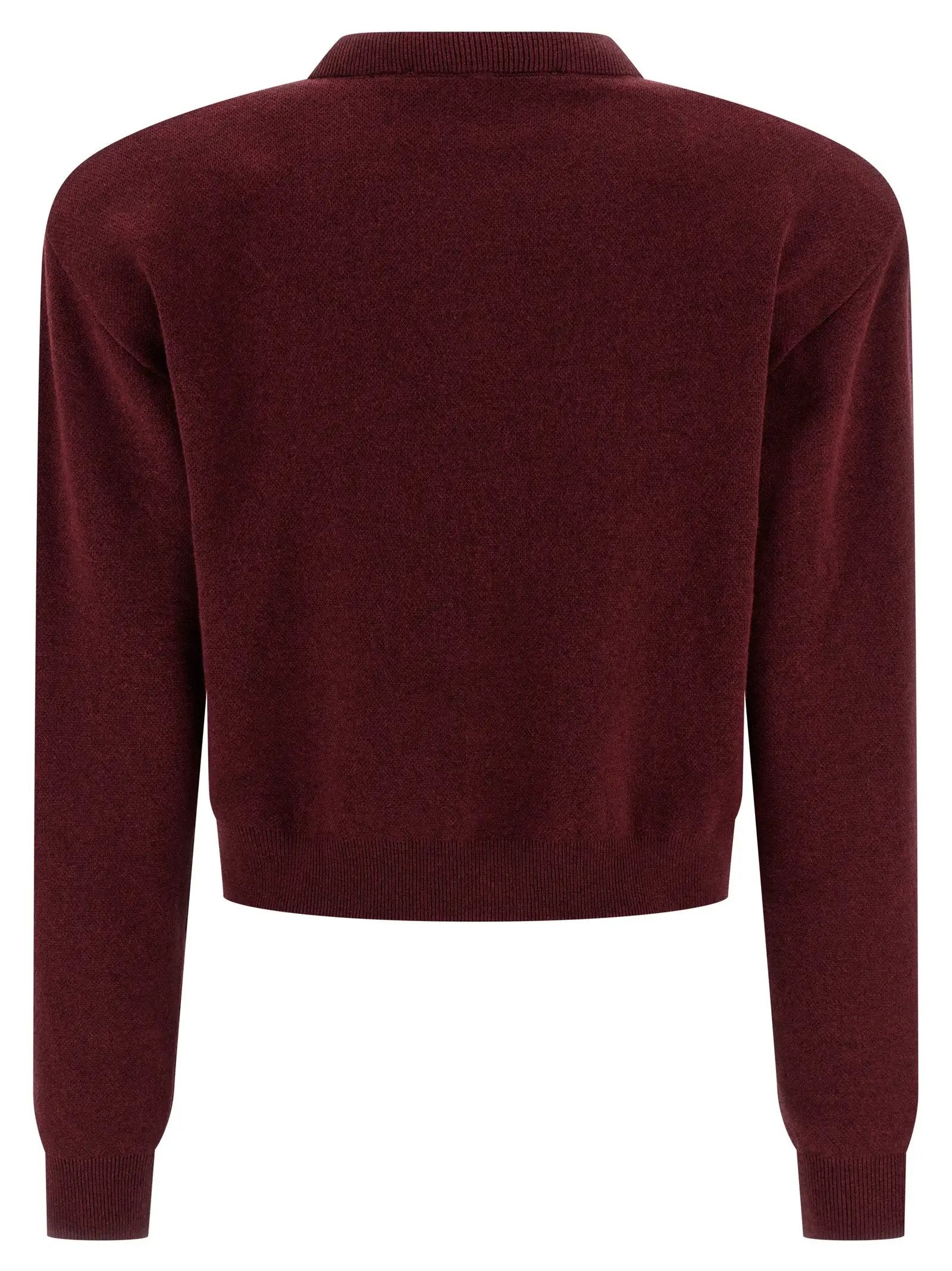 ROTATE BIRGER CHRISTENSEN Bordeaux Cotton Cardigan