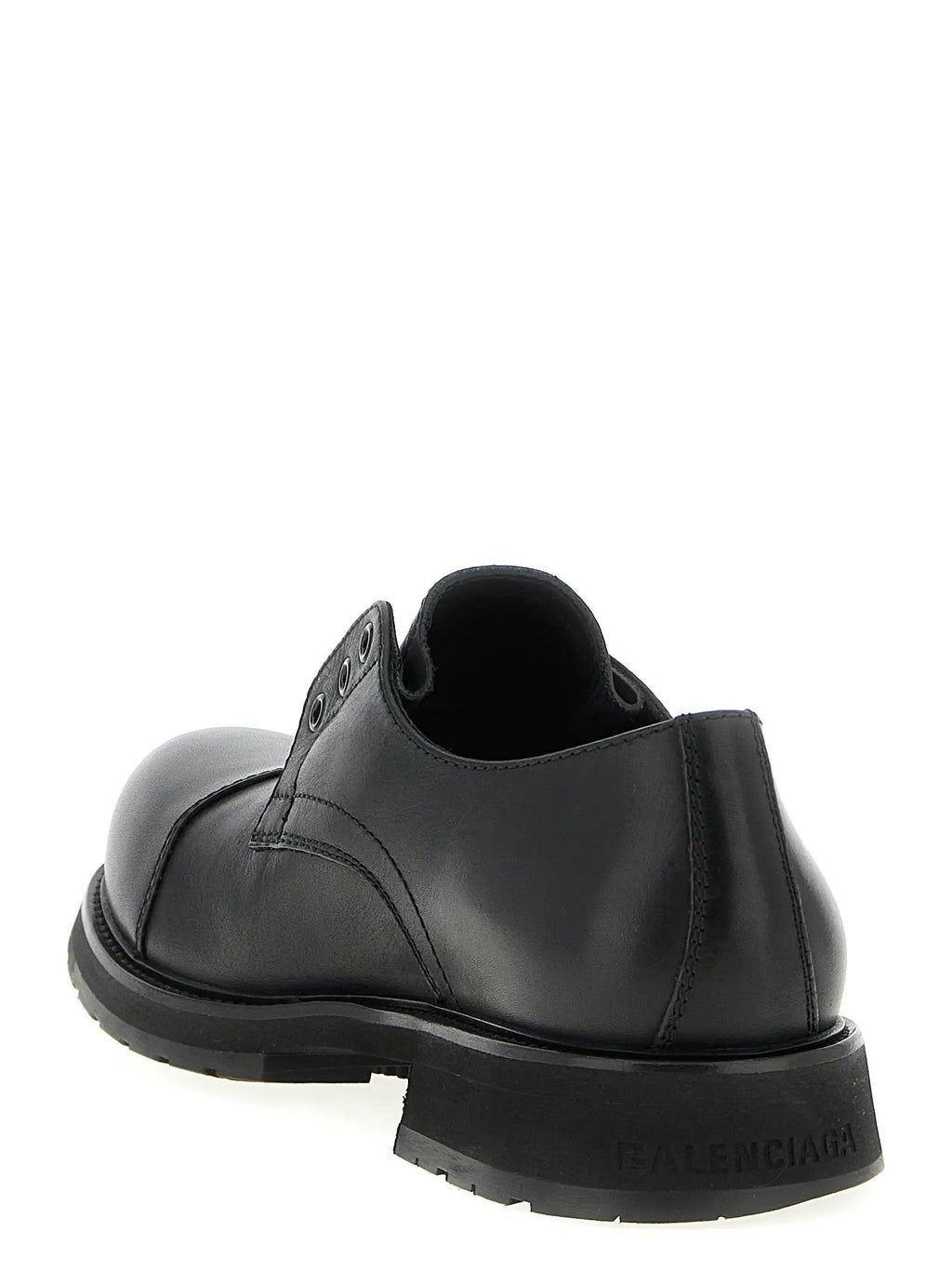 Balenciaga Black Bull Skin Slip-On Loafers