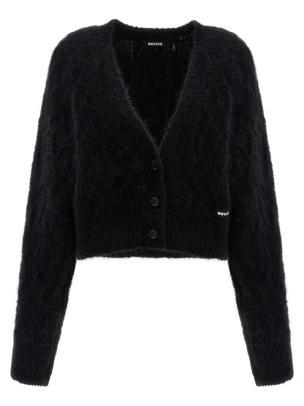ROTATE BIRGER CHRISTENSEN Black Alpaca Leather Cardigan