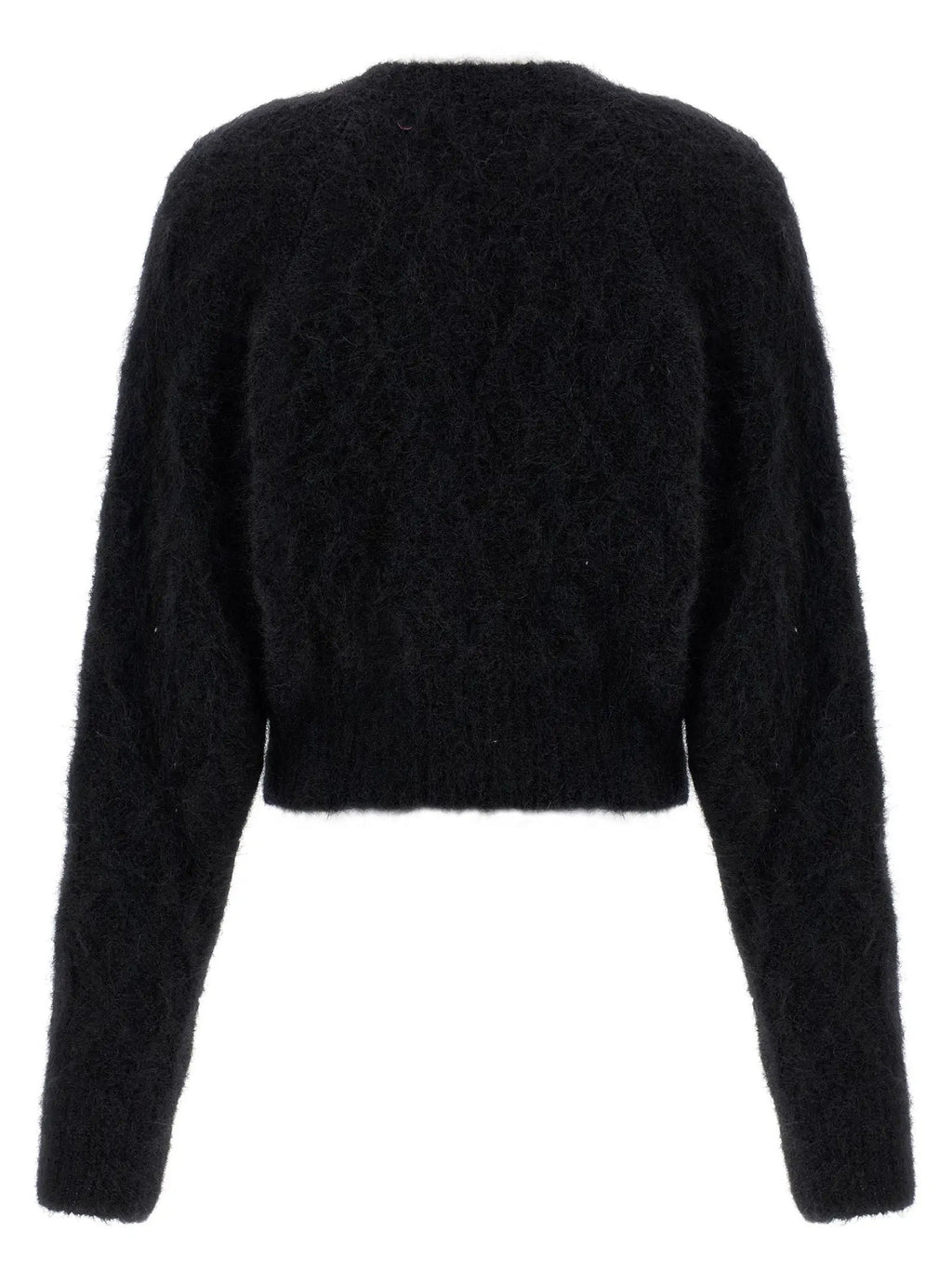 ROTATE BIRGER CHRISTENSEN Black Alpaca Leather Cardigan