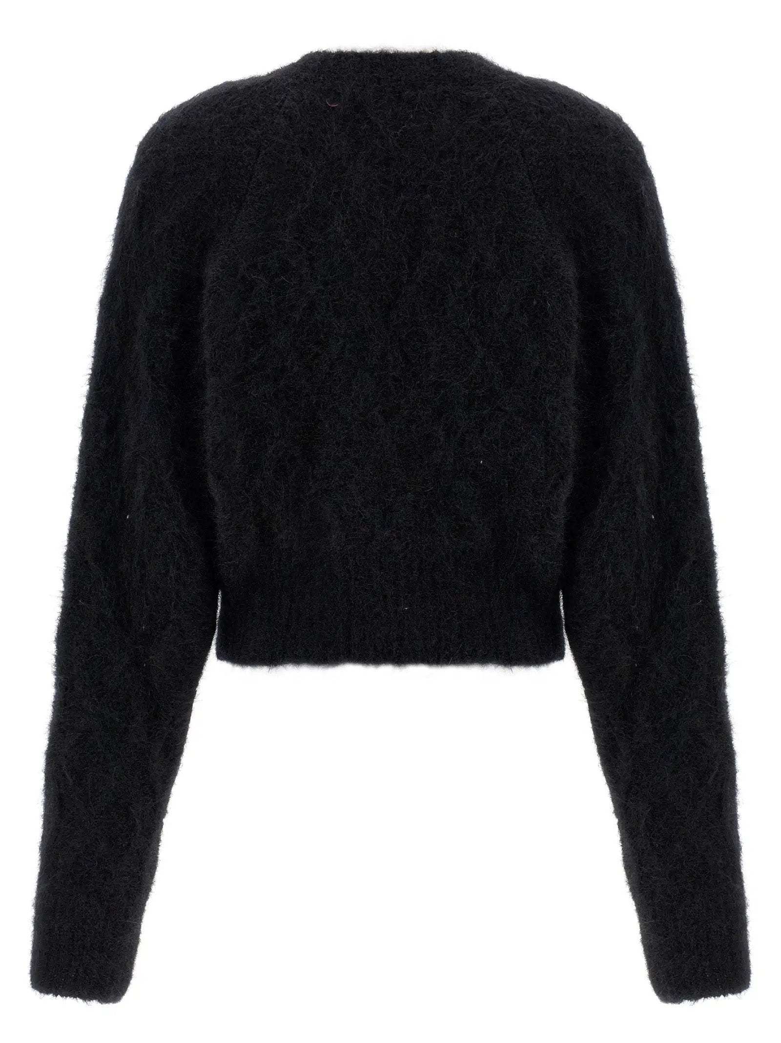 ROTATE BIRGER CHRISTENSEN Black Alpaca Leather Cardigan